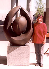 Enclosing Form bronze sculpture front view